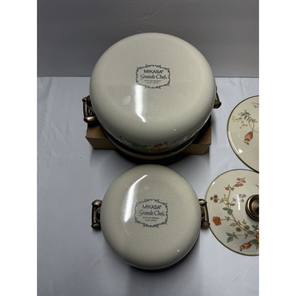 Mikasa Grande Chef Silk Bouquet Cooking Pots With Lids - Made in Japan - Picture 16 of 16